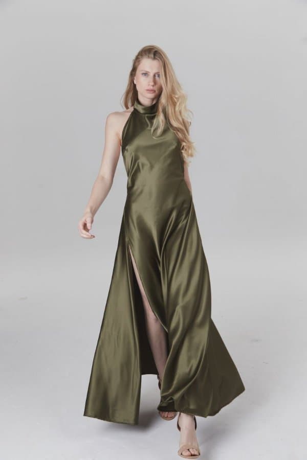 L556 Vestido largo Saten Shanghai